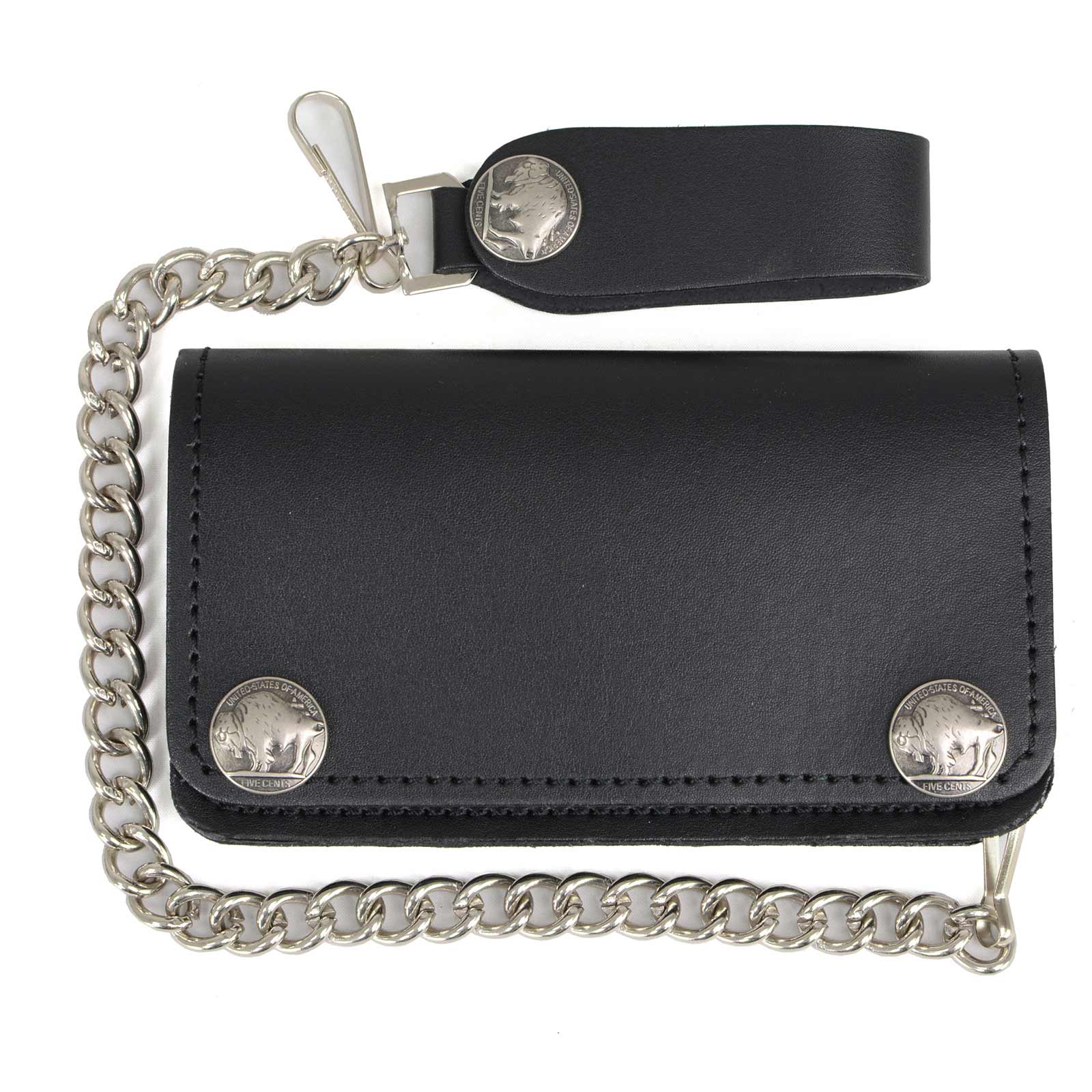 Milwaukee Leather MLW7801 Men's 6” Leather Long Bi-Fold Biker