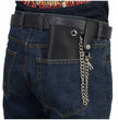 Milwaukee Leather MLW7802 Men's 6” Leather Long Bi-Fold Biker Wallet w/ Anti-Theft Stainless Steel Chain