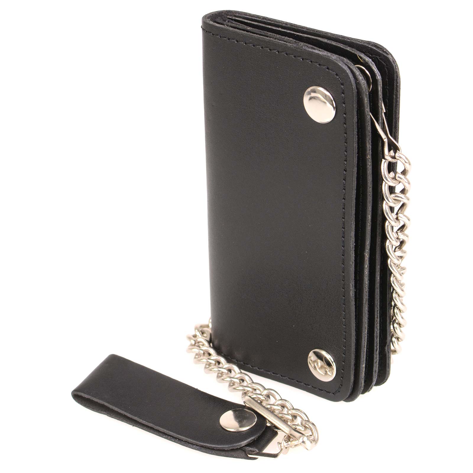 Milwaukee Leather MLW7802 Men's 6” Leather Long Bi-Fold Biker