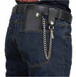 Milwaukee Leather MLW7812 Men's 8” Leather Long Bi-Fold Biker Wallet w/ Anti-Theft Stainless Steel Chain