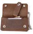 Milwaukee Leather MLW7817 Men's 8” Distress Brown Leather Bi-Fold Biker Wallet w/ Anti-Theft Stainless Steel Chain