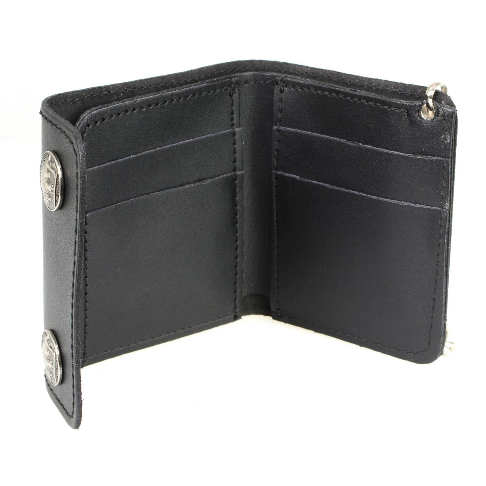 Milwaukee Leather MLW7821 Men's 4” Leather Biker Tri-Fold Wallet w