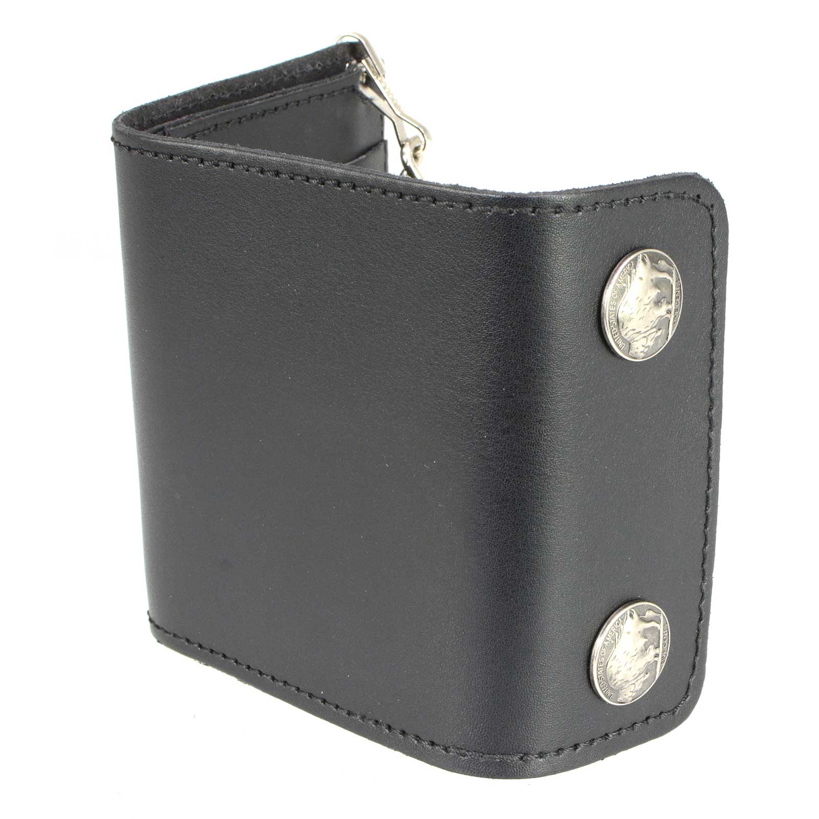 Milwaukee Leather MLW7821 Men's 4” Leather Biker Tri-Fold Wallet w