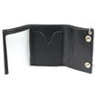 Milwaukee Leather MLW7834 Men's 4” Leather “Skeleton Teeth” Tri-Fold Wallet w/ Anti-Theft Stainless Steel Chain
