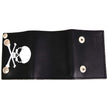 Milwaukee Leather MLW7835 Men's 4” Black Leather Biker Wallet w/ Skull Cross Bones -Tri-Fold Anti-Theft Stainless Steel Chain