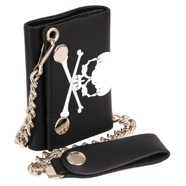 【Kmrii】初期 Skull × Leather Wallet Chain Kmrii】初期 Skull × Leather Wallet Chain Punk Black Leather Men's
