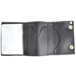 Milwaukee Leather MLW7836 Men's 4” Leather “Triple Skull” Tri-Fold Wallet w/ Anti-Theft Stainless Steel Chain