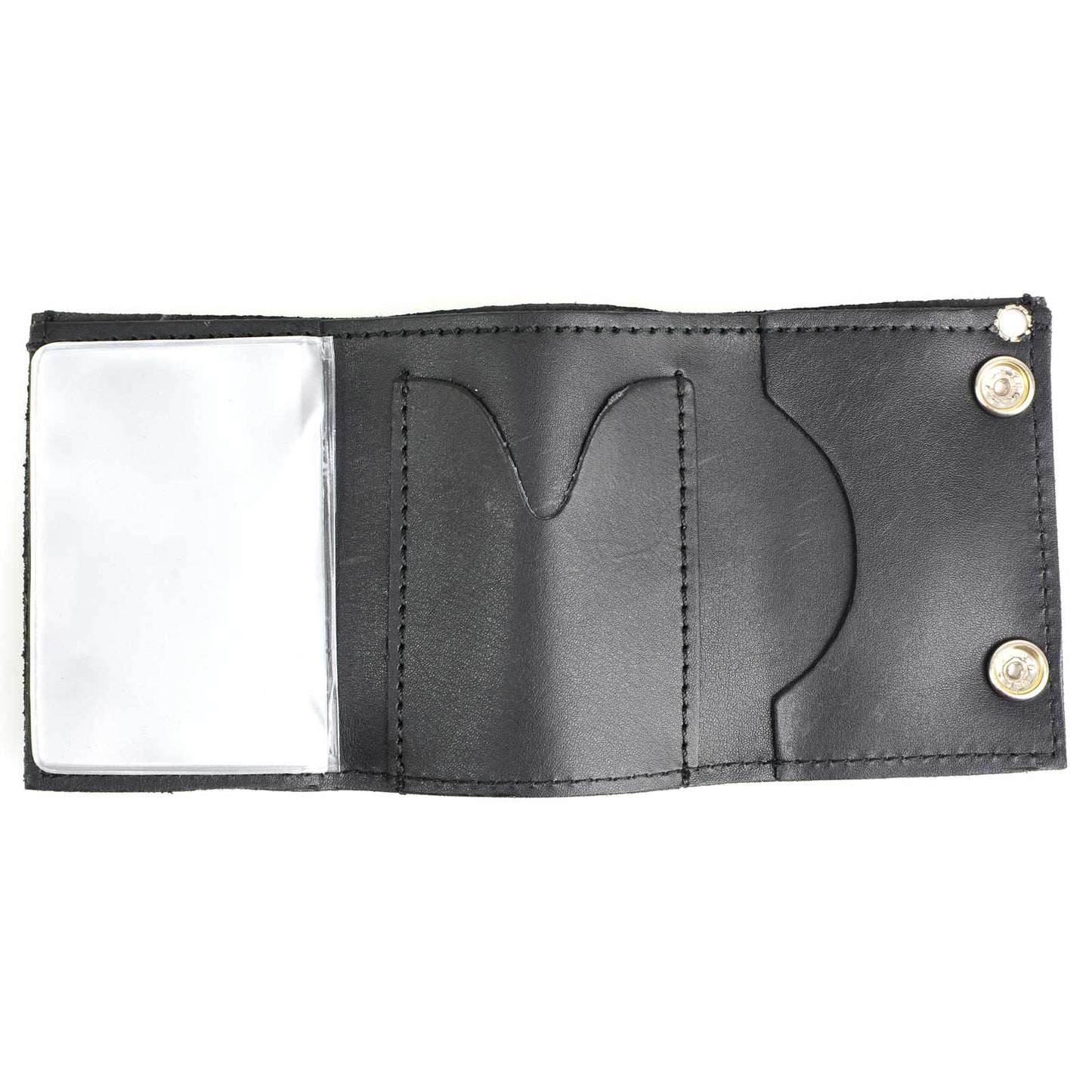 Milwaukee Leather MLW7836 Men's 4” Leather “Triple Skull” Tri-Fold Wallet w/ Anti-Theft Stainless Steel Chain