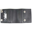 Milwaukee Leather MLW7836 Men's 4” Leather “Triple Skull” Tri-Fold Wallet w/ Anti-Theft Stainless Steel Chain