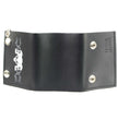 Milwaukee Leather MLW7836 Men's 4” Leather “Triple Skull” Tri-Fold Wallet w/ Anti-Theft Stainless Steel Chain