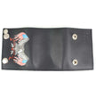 Milwaukee Leather MLW7837 Men's 4” Leather “Eagle w/ Flag” Tri-Fold Wallet w/ Anti-Theft Stainless Steel Chain