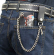 Milwaukee Leather MLW7837 Men's 4” Leather “Eagle w/ Flag” Tri-Fold Wallet w/ Anti-Theft Stainless Steel Chain
