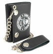 Milwaukee Leather MLW7839 Men's 4” Leather “2nd Amendment” Tri-Fold Wallet w/ Anti-Theft Stainless Steel Chain