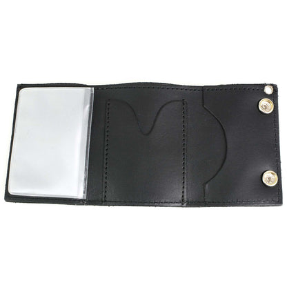 Milwaukee Leather MLW7840 Men's 4” Leather “Skeleton Finger” Tri-Fold Wallet w/ Anti-Theft Stainless Steel Chain