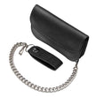 Milwaukee Leather Black Full-Grain Leather Biker Flap Chain Wallet, MLW7843
