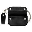 Milwaukee Leather Black Full-Grain Leather Biker Flap Chain Wallet, MLW7843