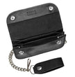 Milwaukee Leather Black Full-Grain Leather Biker Flap Chain Wallet, MLW7843