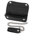 Milwaukee Leather Black Crazy Horse Leather Biker Flap Wallet, MLW7844