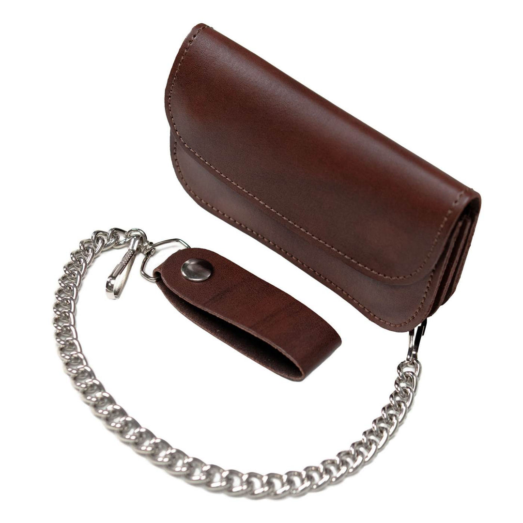 Milwaukee Leather Antique Brown Leather Biker Flap Chain Wallet, MLW7846