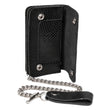 Milwaukee Leather Men's Black Snake-Stamped Flap Chain Wallet, MLW7848