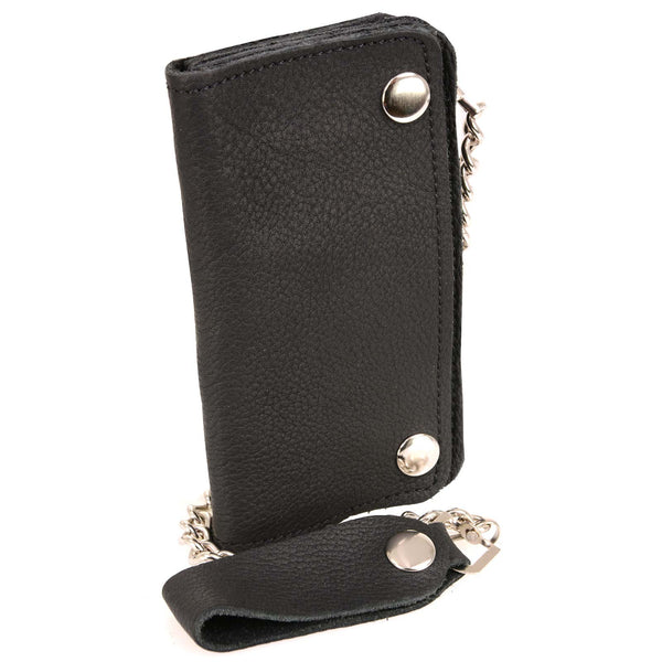 レザーウォレット Milwaukee Leather MLW7883 Men's 6” Black Premium Leather Soft