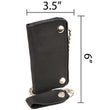 Milwaukee Leather MLW7883 Men's 6” Black Premium Leather Soft Biker Wallet - Bi-Fold Anti-Theft Stainless Steel Chain