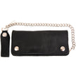 Milwaukee Leather MLW7889 Men's 7.5” Black Premium Leather Soft Biker Wallet - Bi-Fold Anti-Theft Stainless Steel Chain