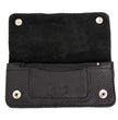 Milwaukee Leather MLW7889 Men's 7.5” Black Premium Leather Soft Biker Wallet - Bi-Fold Anti-Theft Stainless Steel Chain