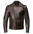 Milwaukee Motorcycle Clothing Co. Men's Unforgiven MC Style Vintage Brown Leather Jacket w/ Lapel Collar MMC10005