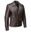 Milwaukee Motorcycle Clothing Co. Men's Unforgiven MC Style Vintage Brown Leather Jacket w/ Lapel Collar MMC10005