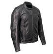 Milwaukee Motorcycle Clothing Co. Men's Top-Spot Scooter Style Black Leather Jacket w/  Reflective Piping MMC10007