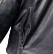 Milwaukee Motorcycle Clothing Co. Men's Top-Spot Scooter Style Black Leather Jacket w/  Reflective Piping MMC10007