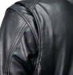 Milwaukee Motorcycle Clothing Co. Men's Top-Spot Scooter Style Black Leather Jacket w/  Reflective Piping MMC10007