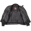 Milwaukee Motorcycle Clothing Co. Men's Top-Spot Scooter Style Black Leather Jacket w/  Reflective Piping MMC10007