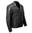 Milwaukee Motorcycle Clothing Co. Men's Unforgiven MC Style Black Leather Jacket w/ Lapel Collar MMC10008