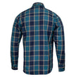 MMCC The Kraken Men's Blue Teal Orange Plaid Flannel Shirt - 100% Cotton Long Sleeve Button-Up - MMC11600