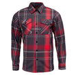 MMCC Scorpion Men's Red Black White Plaid Flannel Shirt - 100% Cotton Long Sleeve Button-Up - MMC11601