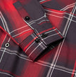 MMCC Men's Scorpion Red Black White Plaid Long Sleeve Flannel Shirt - Button-Up - MMC11601