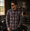 MMCC Men's The Shadow Grey Red Plaid Flannel Shirt - 100% Cotton with Microfiber Wipe Panel - MMC11603