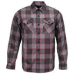 MMCC Men's The Shadow Grey Red Plaid Flannel Shirt - 100% Cotton with Microfiber Wipe Panel - MMC11603