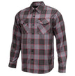 MMCC Men's The Shadow Grey Red Plaid Flannel Shirt - 100% Cotton with Microfiber Wipe Panel - MMC11603