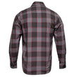 MMCC Men's The Shadow Grey Red Plaid Flannel Shirt - 100% Cotton with Microfiber Wipe Panel - MMC11603