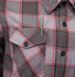 MMCC Men's The Shadow Grey Red Plaid Flannel Shirt - 100% Cotton with Microfiber Wipe Panel - MMC11603