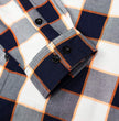 MMCC Men's Alpha Navy White Orange Cotton Long Sleeve Flannel Shirt - MMC11604