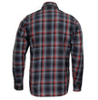 MMCC Men's Eclipse Grey Black Red Plaid Flannel Shirt - 100% Cotton with Microfiber Wipe Panel -MMC11605