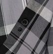 MMCC Men's Mastodon Grey Black White Plaid Flannel Shirt - 100% Cotton with Microfiber Wipe Panel - MMC11606