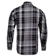 MMCC Men's Mastodon Grey Black White Plaid Flannel Shirt - 100% Cotton with Microfiber Wipe Panel - MMC11606