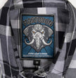 MMCC Men's Mastodon Grey Black White Plaid Flannel Shirt - 100% Cotton with Microfiber Wipe Panel - MMC11606