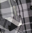 MMCC Men's Mastodon Grey Black White Plaid Flannel Shirt - 100% Cotton with Microfiber Wipe Panel - MMC11606