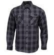 MMCC Men's Smoke Screen Grey Black Plaid Flannel Shirt - 100% Cotton with Microfiber Wipe Panel - MMC11607